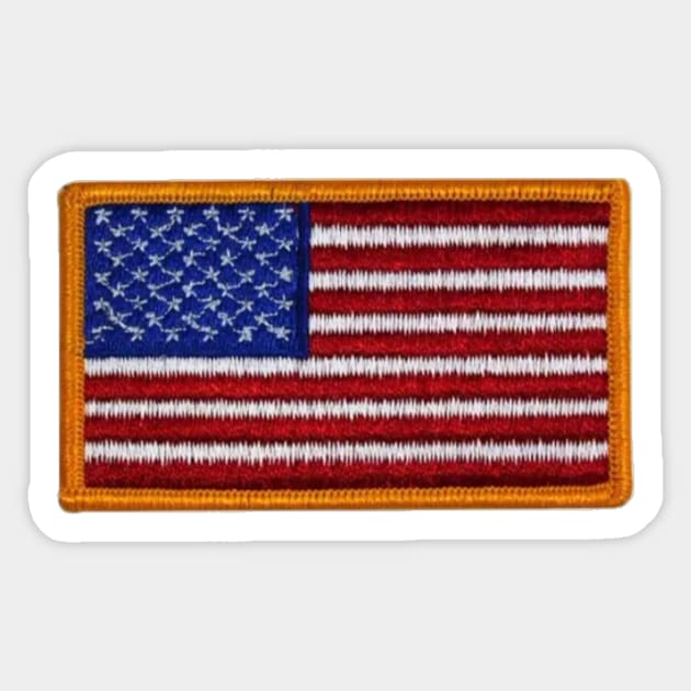 Embroidery American Flag Sticker Sticker by anacarminda